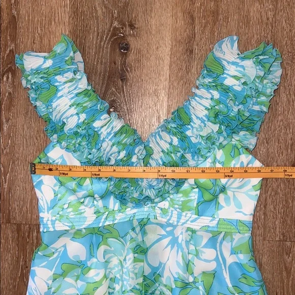 EUC Lilly Pulitzer Chiffon Maxi Ruffle Empire Waist Size 6 - Picture 15 of 16
